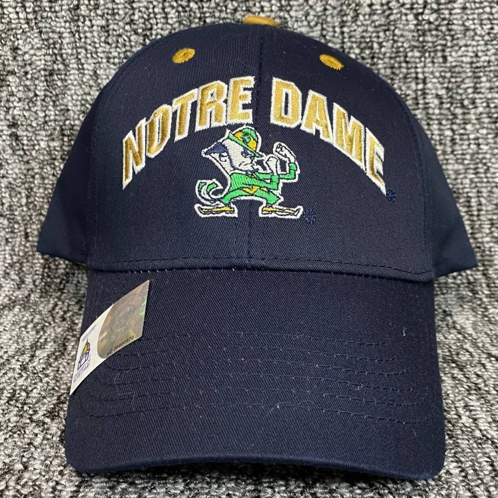 Notre Dame Fighting Irish Strapback Hat Cap Navy Gold Captivating Headgear NWOT